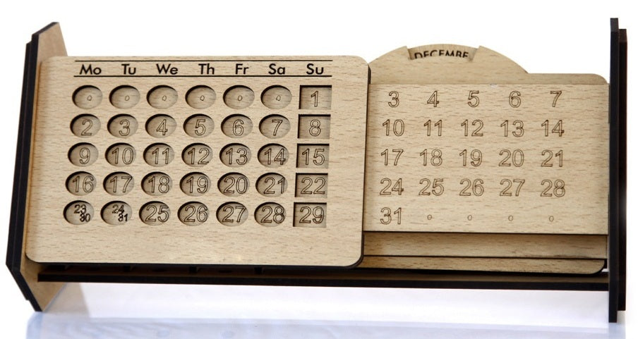 Desk Calendar Lifetime Infinite Perpetual Wooden Table Calendar