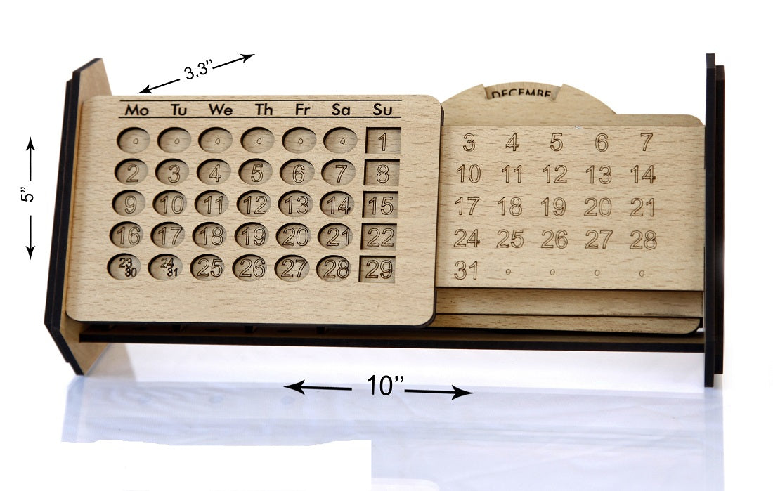 Desk Calendar Lifetime Infinite Perpetual Wooden Table Calendar